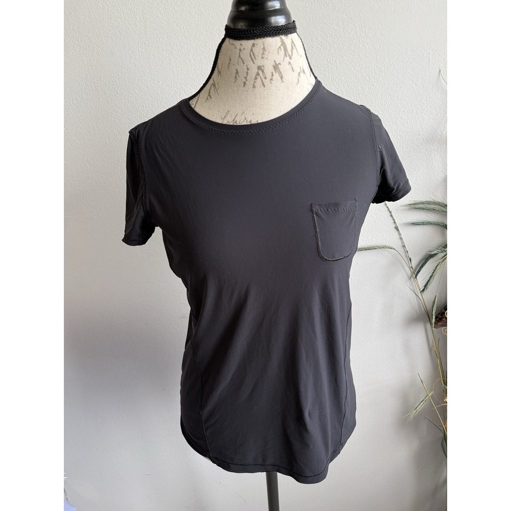 LULULEMON Runbeam Short Sleeve Crew Lightweight BLack Pocket Shirt top Gym 6